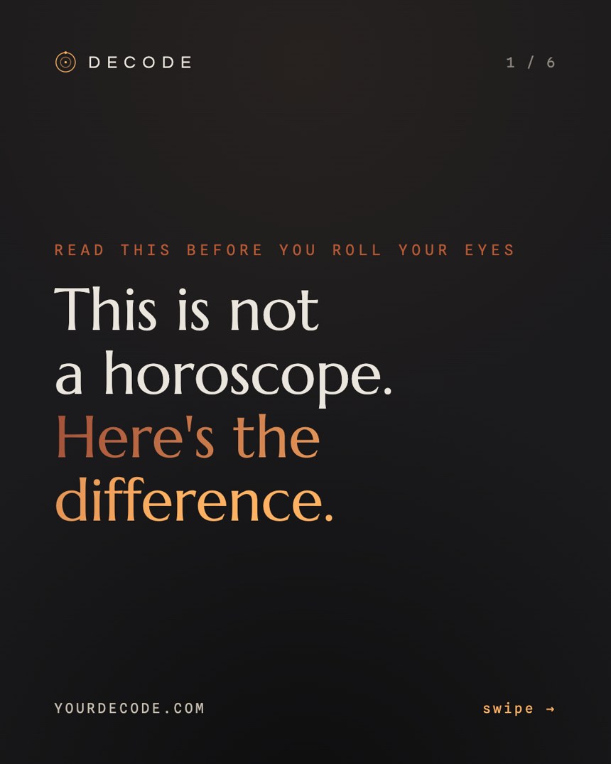 This is not a horoscope, here is the difference